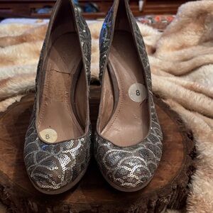 Vince Camuto Silver Sequin Heels